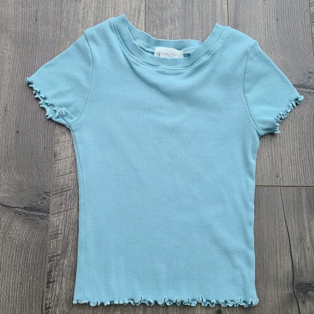 Aqua Ribbed Baby Tee - XS - Picture 9 of 11